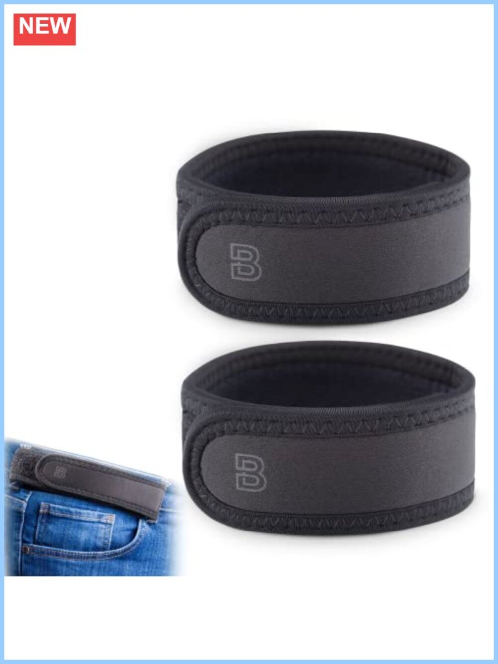 Invisible No Buckle Elastic Belt 2 Pack TSA Metal Free Adjustable Stretch